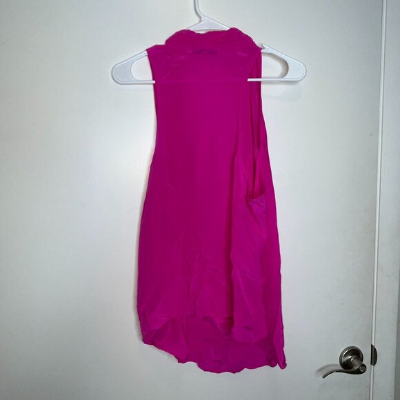 Trina Turk Womens XL Sleeveless Hot Pink Drape Vest TopBlouse - Picture 6 of 9